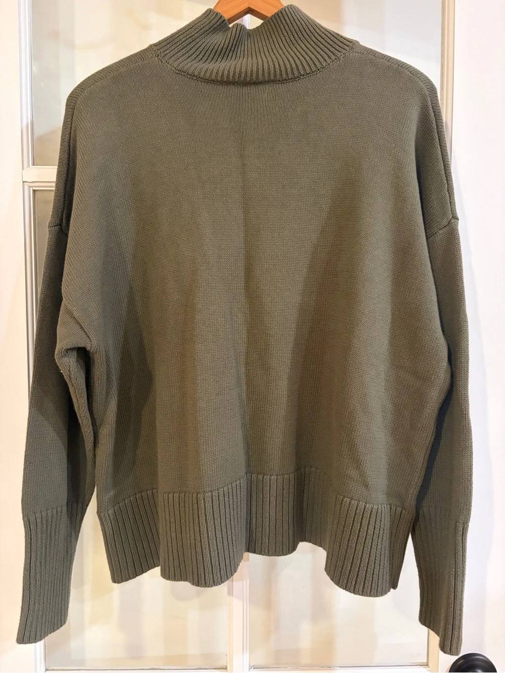 Gap Women’s Ribbed Mock Neck Sweatshirt Pullover Cozy Casual Minimalist Top XL